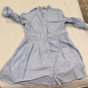 Blue and White Striped Dress